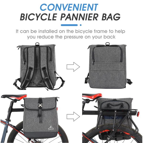 Backpack Rack Bike Recycled Bicycle Commuter Backpack Rear Rack Backpack Pannier for 17 ...