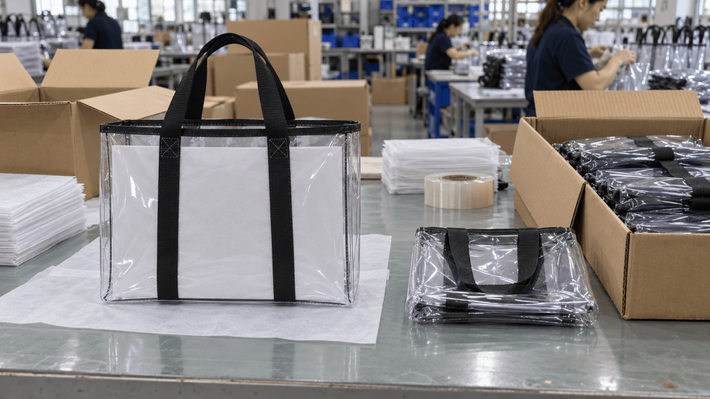 clear PVC bag fold marks caused by different packing methods