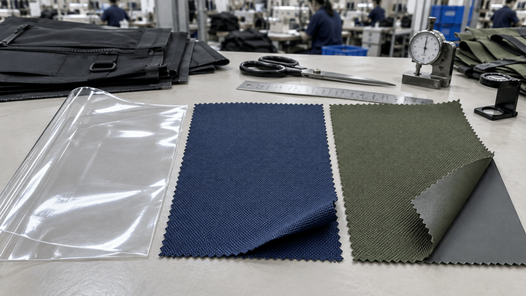 clear PVC polyester and PVC-coated polyester material construction