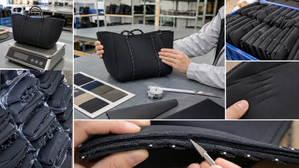 common neoprene bag disadvantages including weight compression and seam bulk