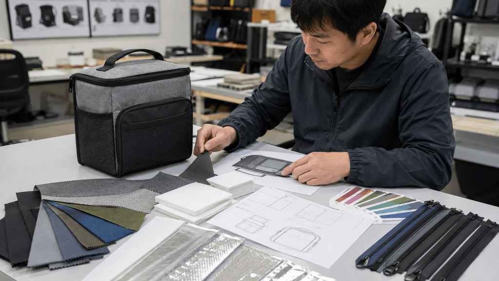 custom insulated lunch bag materials and specification review before sampling