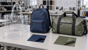 clear PVC vs 600D polyester vs PVC-coated polyester bags
